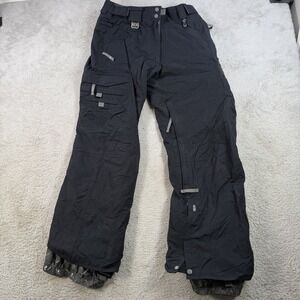 686 Pants Womens Medium Black Smarty Tech Snow Ski Nylon Lined Zip Pocket *READ